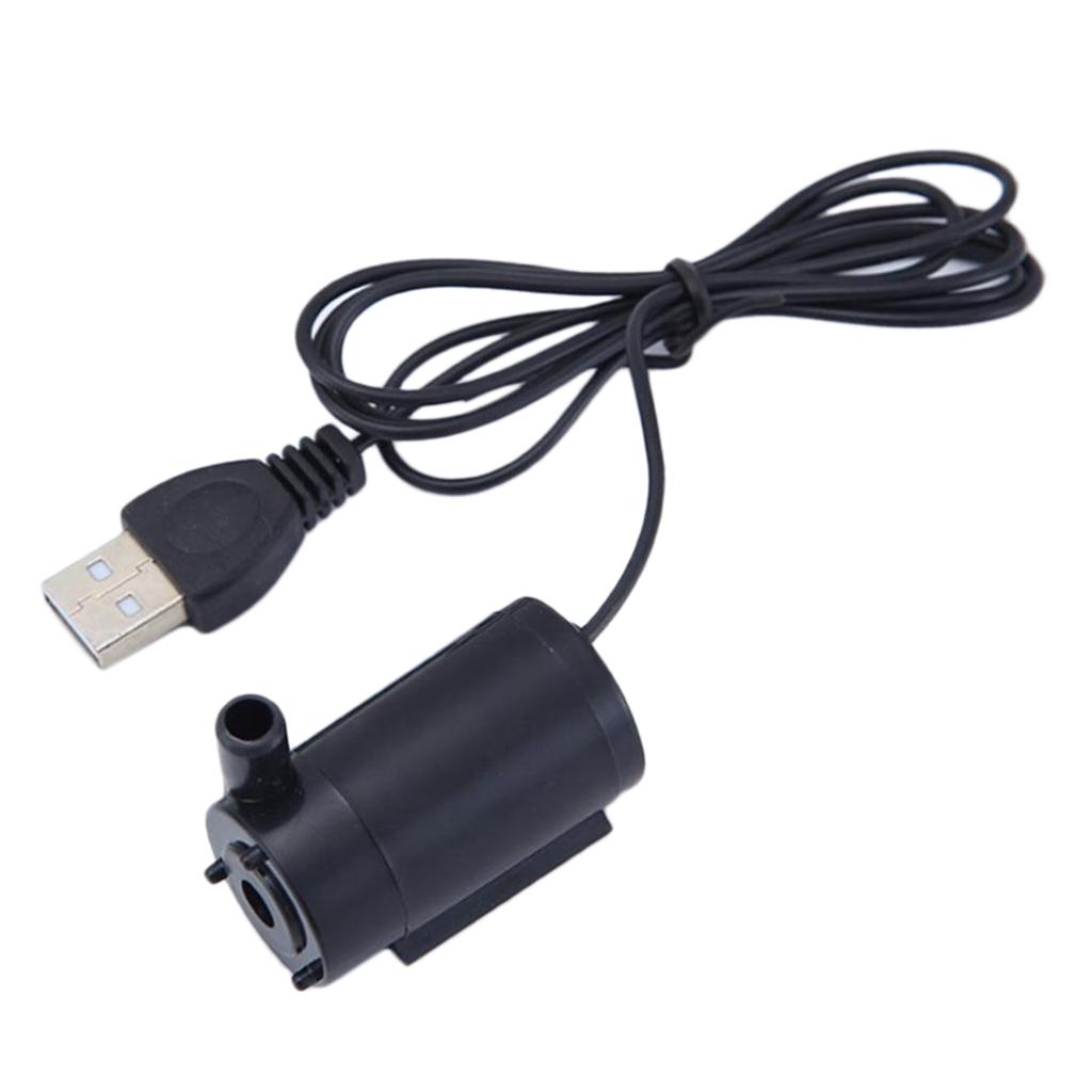 Mini DC3V-6V USB Lưu Thông Nước Bơm Chìm Với 1 M Dùng Cho Cá, lưu Thông Nước/Ngang Đen