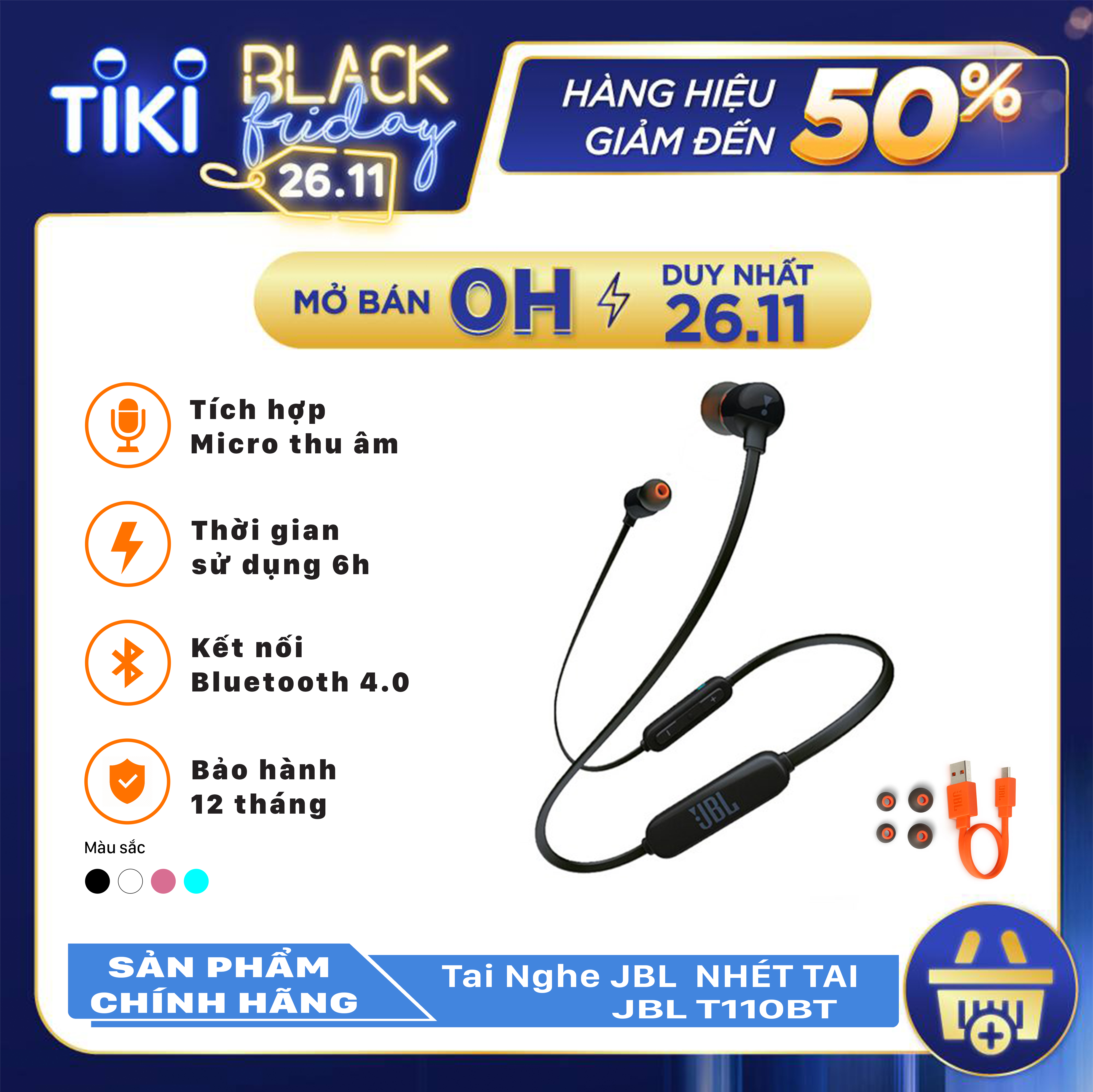 Tai Nghe Bluetooth Thể Thao JBL T110BT