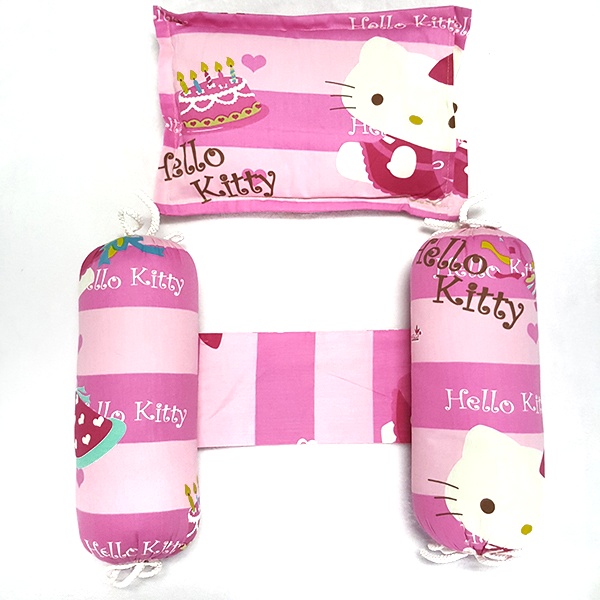 Bộ Gối chặn+Gối nằm Mèo Kitty hồng