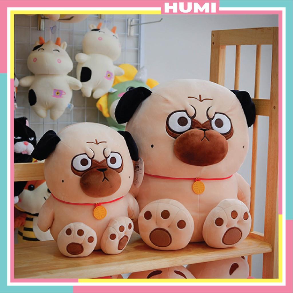 Gấu Bông Chó Pug Mặt Quạo Cao Cấp Dễ Thương To Cute Đẹp Size 30 - 40 - HUMI