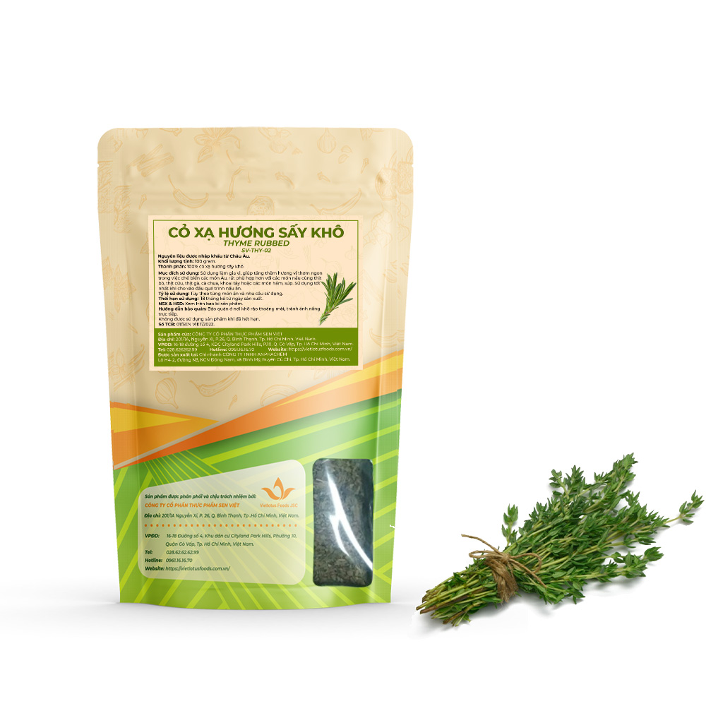 Lá Xạ Hương Sấy Khô Thyme Rubbed ướp thịt, hầm, steak, bít tết - Gia vị cho món Âu