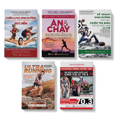 Sách - COMBO 5 cuốn: Ăn và chạy + Ultrarunning + Chiến lược và Kế hoạch dinh dưỡng + Chương trình tập luyện 70.3