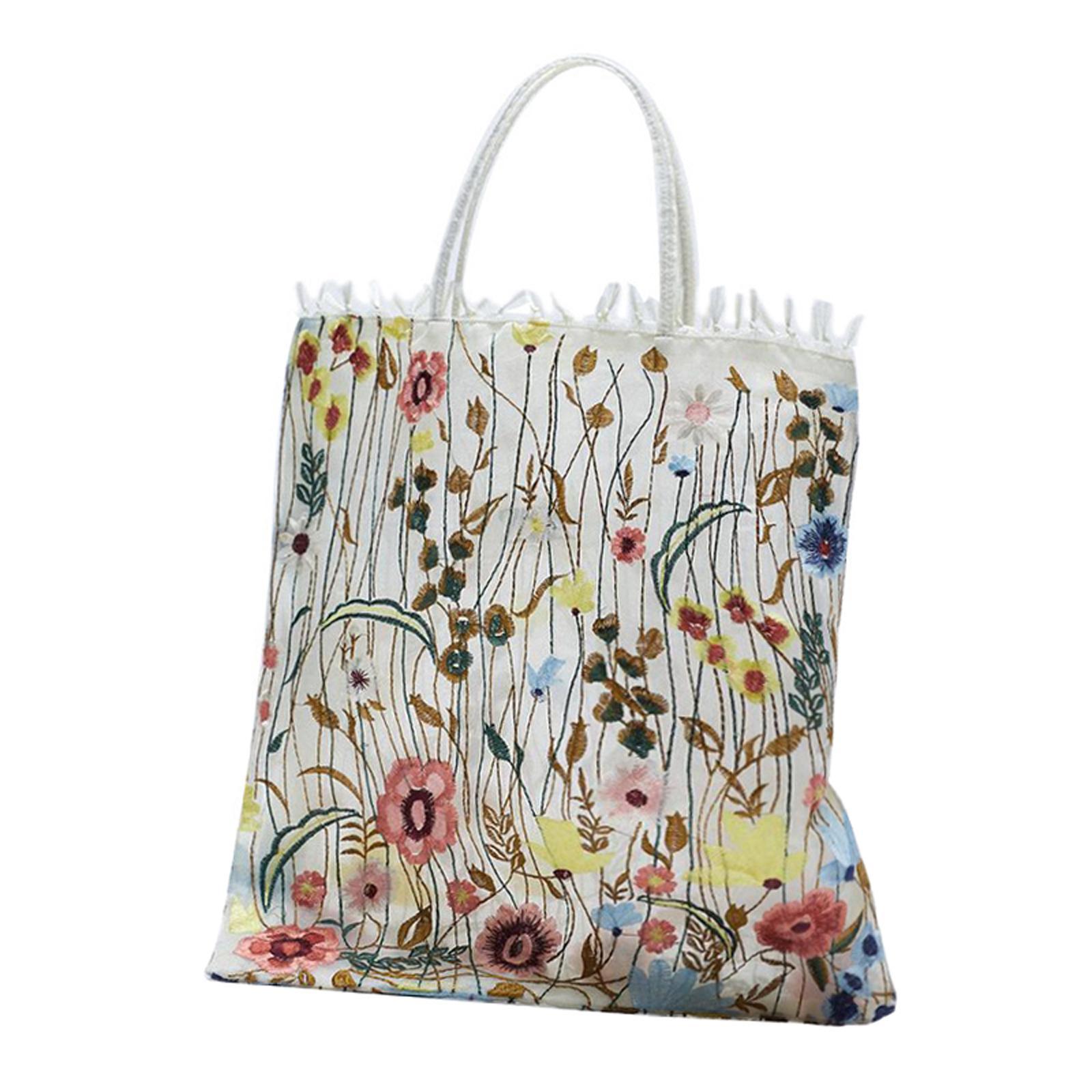 Fashion Embroidered Tote Bag for Shopping Working Traveling