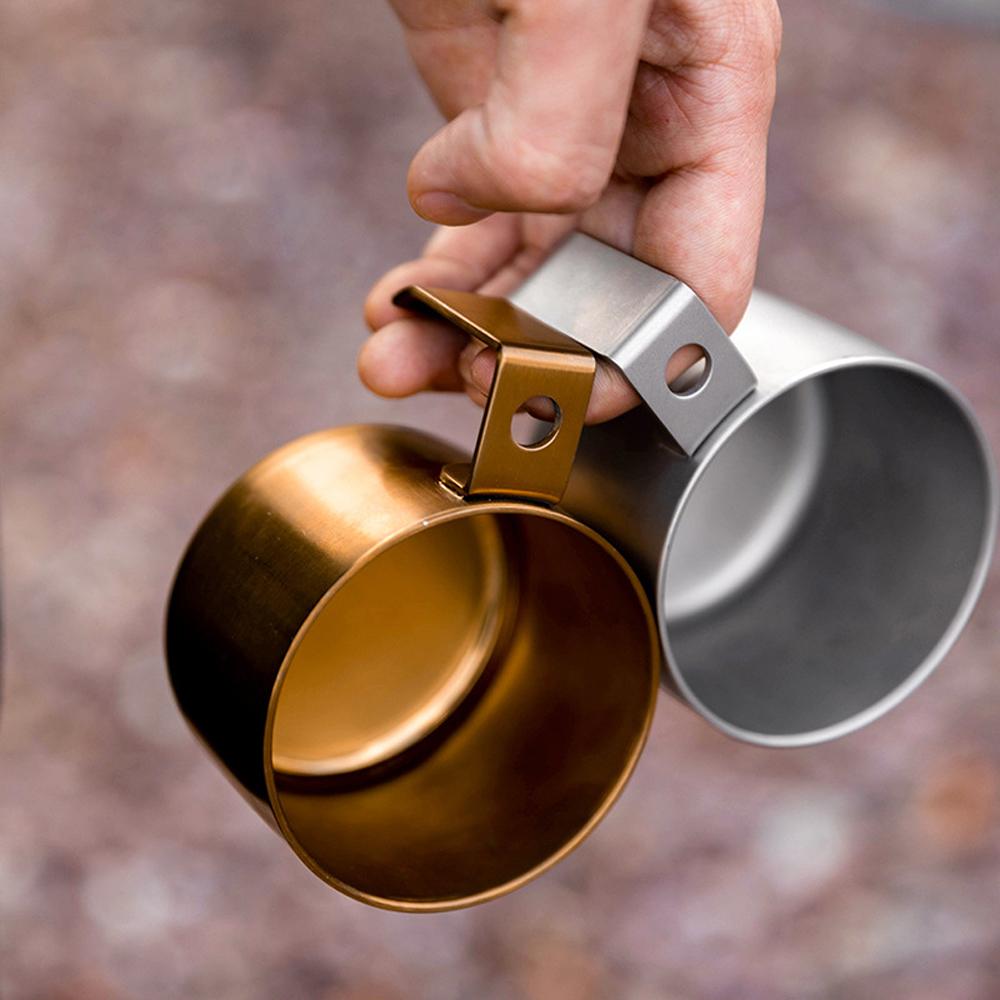 Camping Coffee Cup Outdoor Portable Picnic Cookware Stainless Steel Coffee Cups Hiking Tea Mug Cup