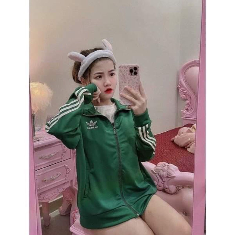 Áo khoác nỉ sọc 3 vạch năng động dáng thể thao cá tính