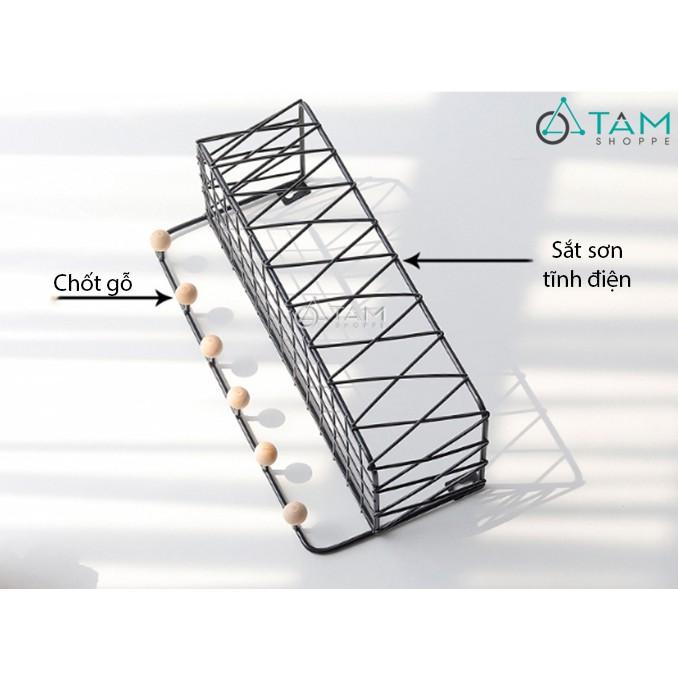Kệ sắt treo tường trang trí có móc treo số 22