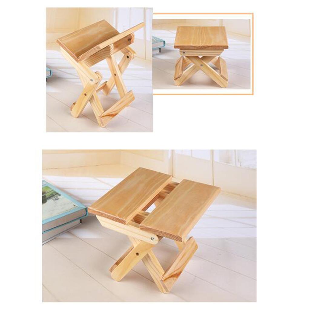 Foldable Small Wood Stool Heavy Duty Fishing Chair Seat for Kids Adults
