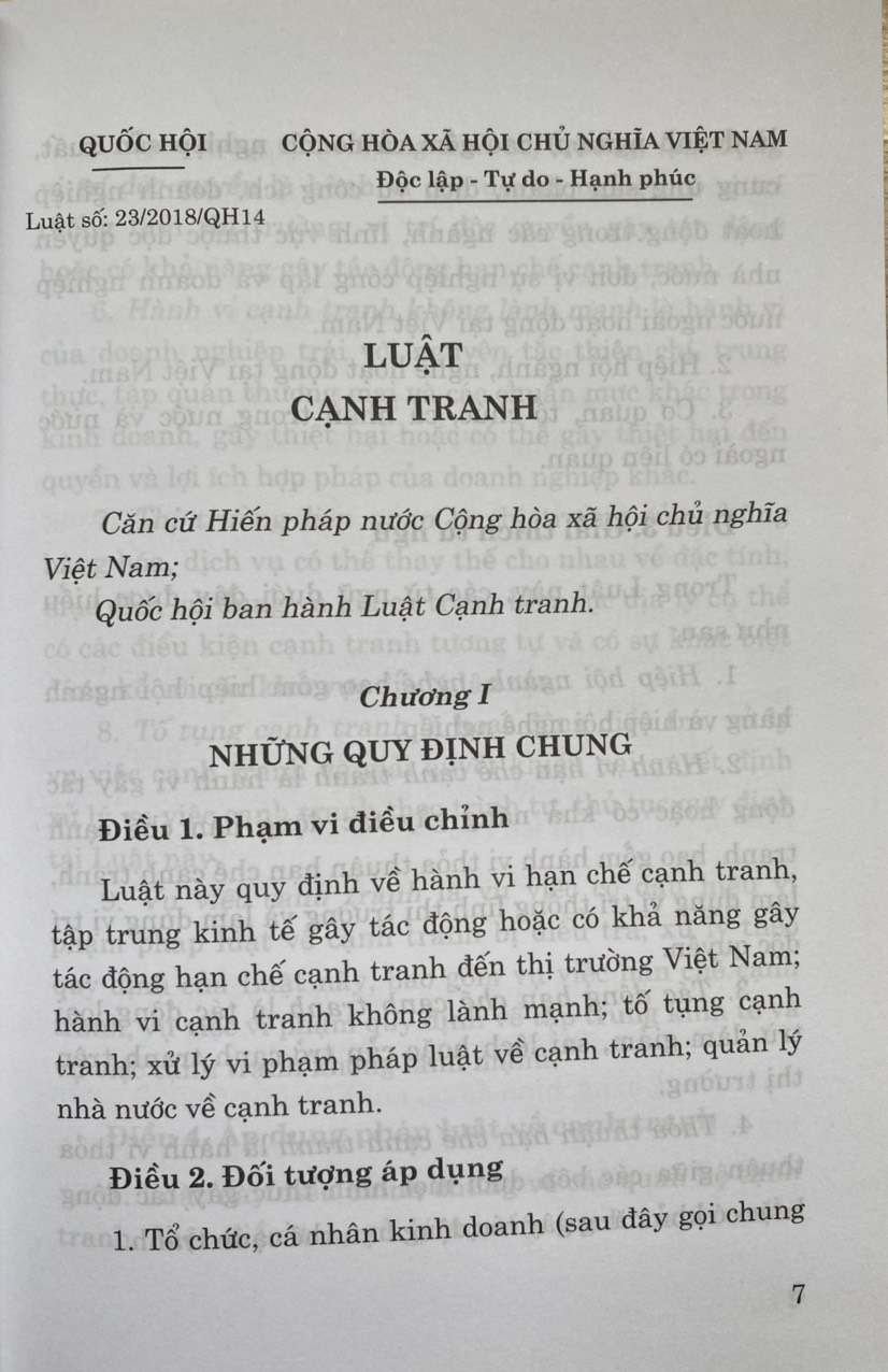 Luật Cạnh Tranh ( Hiện Hành )