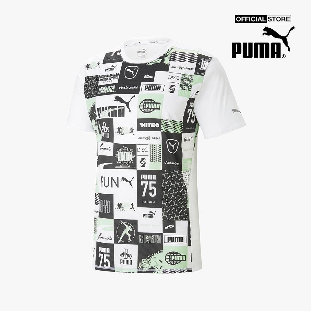 PUMA - Áo thun thể thao nam cổ tròn tay ngắn Run Favourite Printed 523393