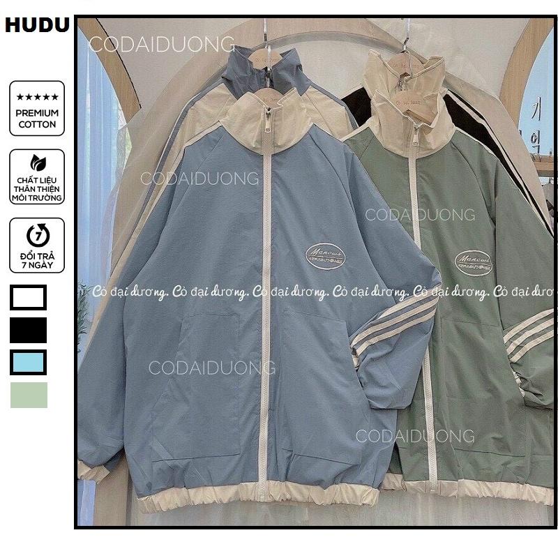 Hình ảnh Áo Khoác Dù Gió Nam Nữ Kiểu Bomber Form Rộng , Áo Khoác Gió Unisex Vải Mịn