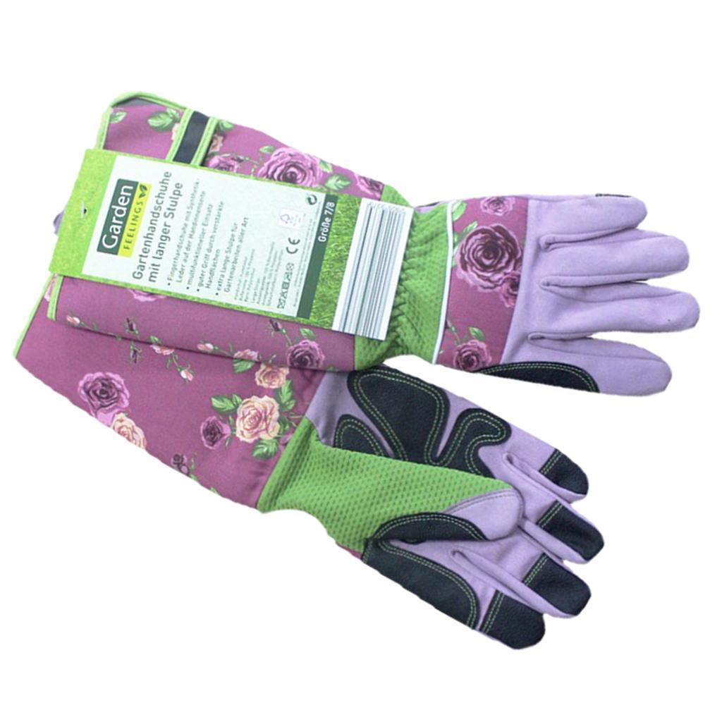 2 Pairs Long Gardening Gloves Oxford Clot/ Resistant Gloves Pink