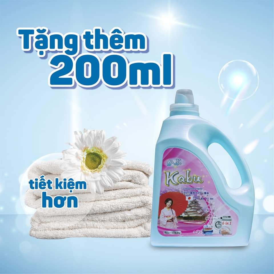 Nước giặt 6 in 1  KaBu Hương Vani 4,5 Lít siêu sạch thơm