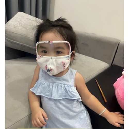 Khẩu trang kính cho bé trai và gái chống bụi, giọt bắn 3 tháng-6 tuổi