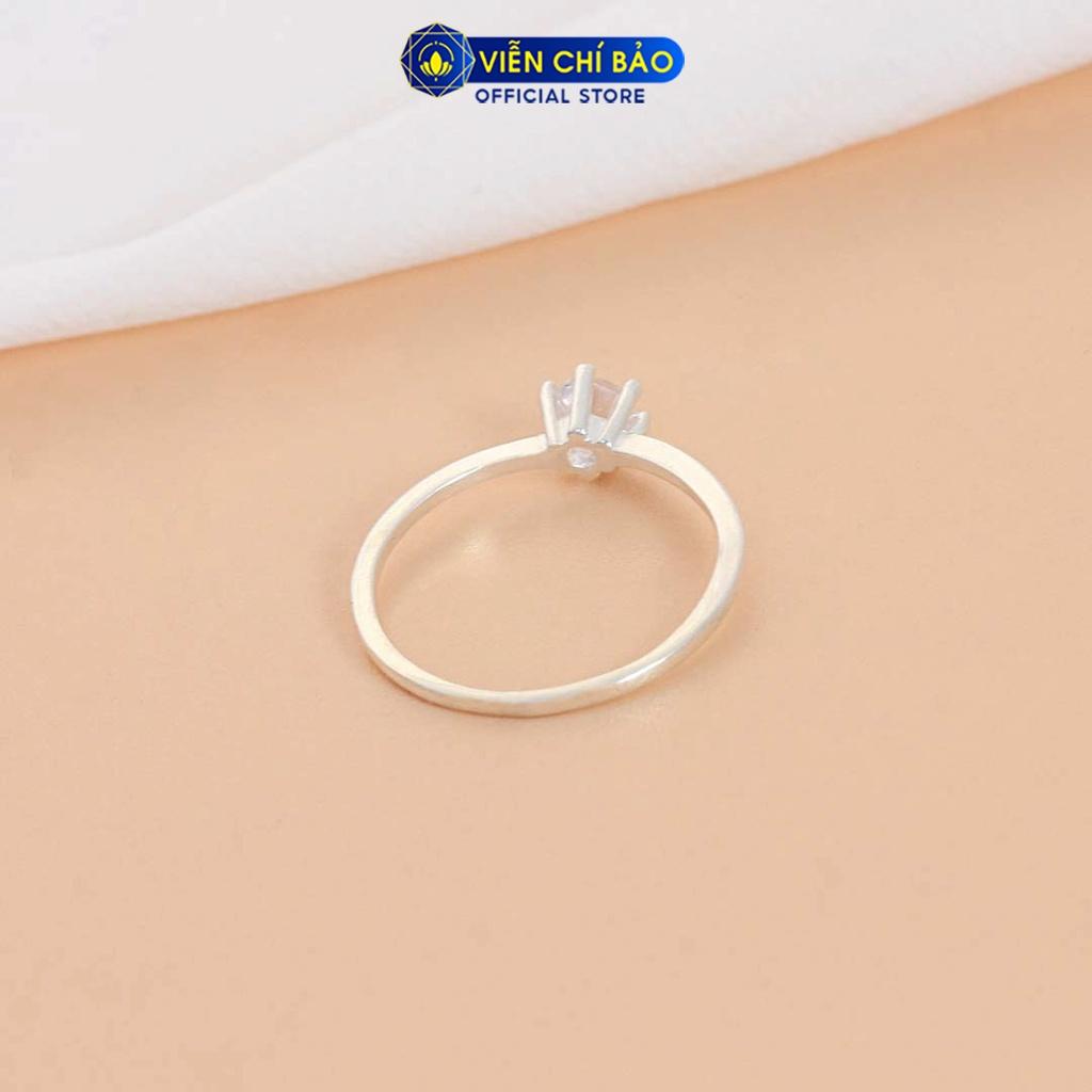 Nhẫn bạc nữ mặt đá nhỏ chất liệu bạc S925 thời trang phụ kiện trang sức nữ Viễn Chí Bảo N400539