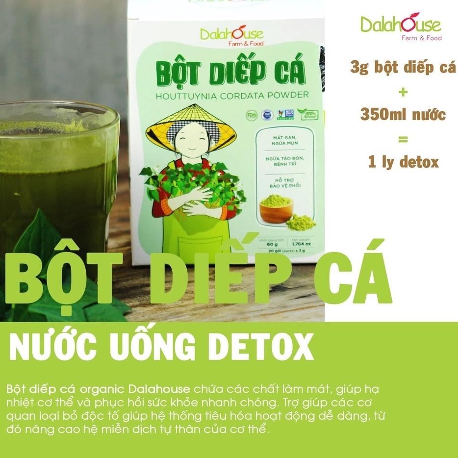 Bột rau diếp cá hữu cơ nguyên chất Dalahouse 60gr công nghệ sấy lạnh đạt tiêu chuẩn Châu Âu