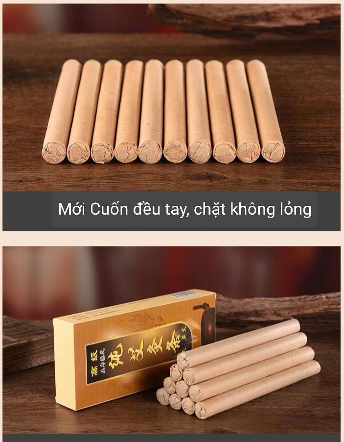 Con lăn ngải cứu bằng đông đơn, hộp 10 điếu ngải cứu . Cây lăn xông ngải cứu bằng đồng