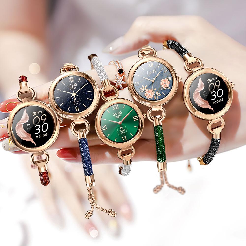 Vận Chuyển Nhanh GT01 Đồng Hồ Thông Minh Mới Nhẫn Nữ Nhịp Tim Huyết Áp Oxy Trong Máu Theo Dõi Giấc Ngủ Thời Tiết Điện Tử Thể Thao Đo Quãng Đường Đi