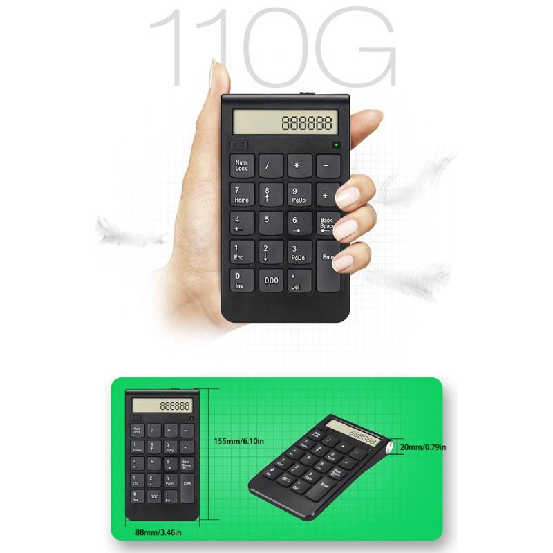 HSV 2.4G USB Wireless Numeric Keypad 20 Keys Digital Keyboard Laptop Computer Numpad