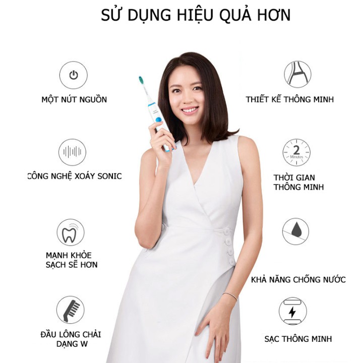 Bàn chải đánh răng điện Philips HX3216/01 có 3 chế độ làm việc - Hàng nhập khẩu