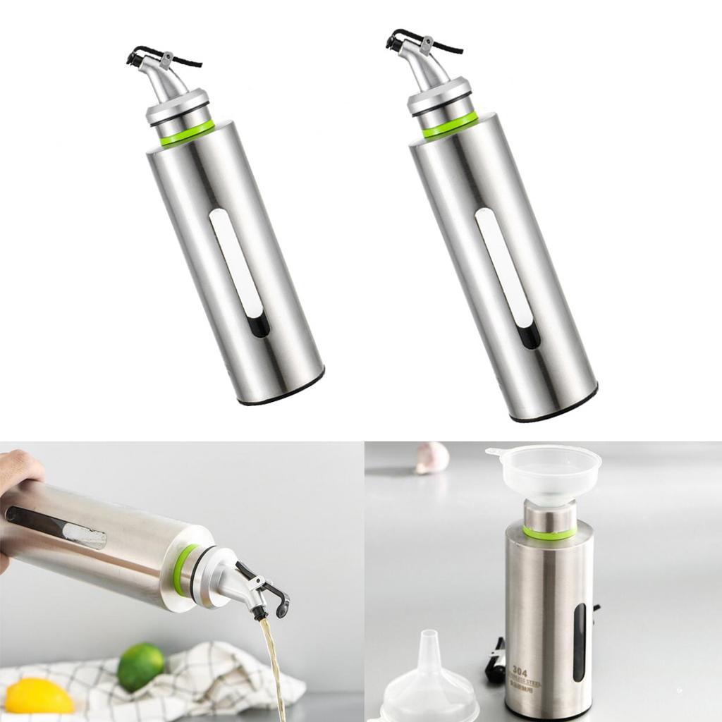 2 Pieces Vinegar Dispenser Pourer Bottle Olive Oil Container Safe Durable