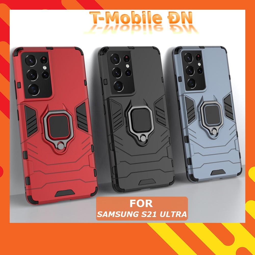 Ốp lưng cho Samsung S21 Plus Ultra iron man chống sốc kèm nhẫn xoay chống xem video bảo vệ camera