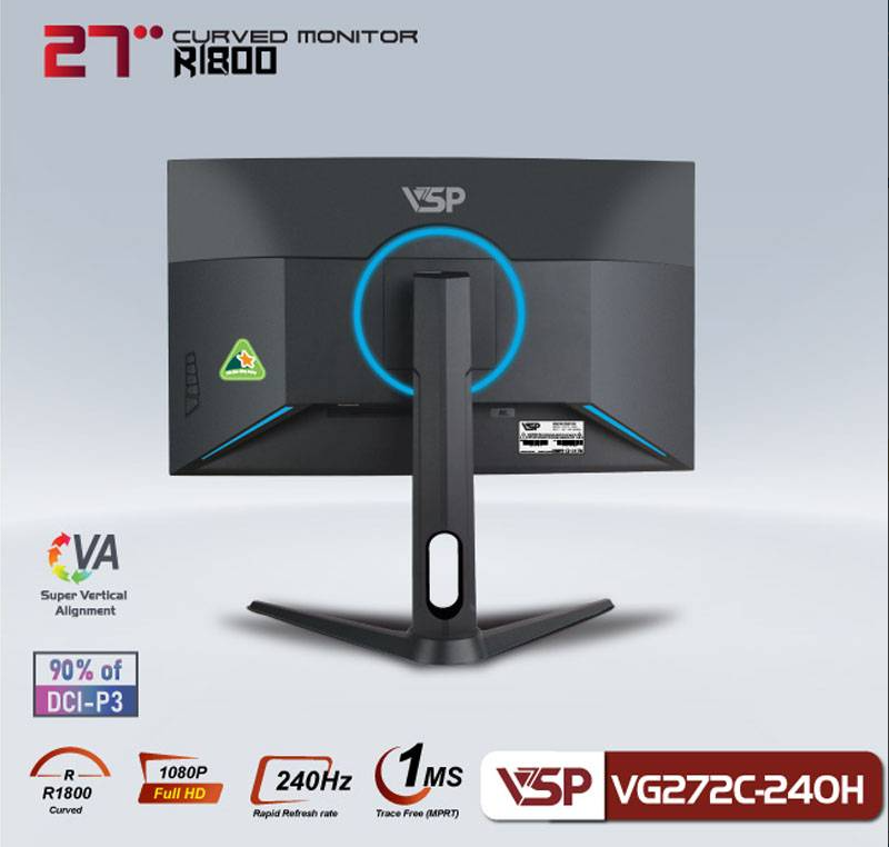 Màn Hình Cong VSP 27&quot; VG272C-240H (27INCH/FHD/VA/240Hz/1Ms) - Hàng Chính Hãng