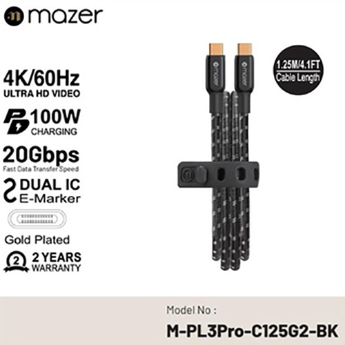 Dây Cáp Mazer Infinite LINK 3 Pro Cable USB-C TO USB-C-Hàng chính hãng