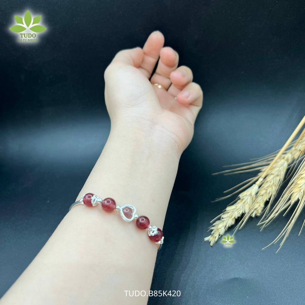 Vòng Tay Nữ Đẹp - Vòng Phong Thủy Mệnh Hỏa Thổ TUDO VCBTADH VCBMOON AG925 B85K420 Charm Trái Tim - Tình Duyên