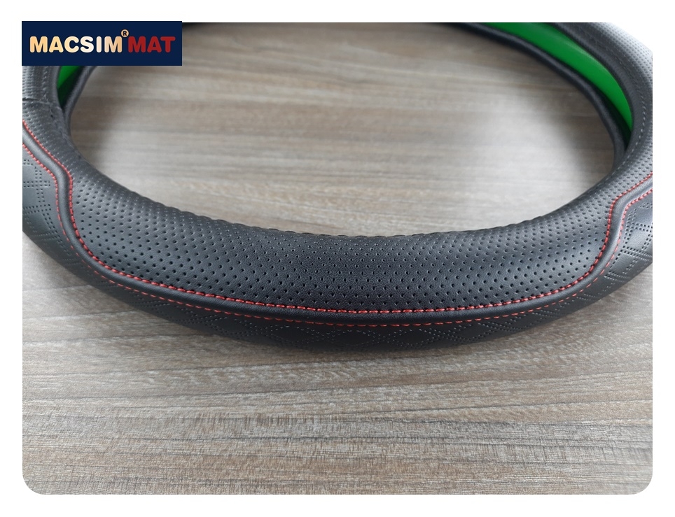 Bọc vô lăng cao cấp Macsim mã L612 mới chất liệu da thật - Khâu tay 100% size M màu đen