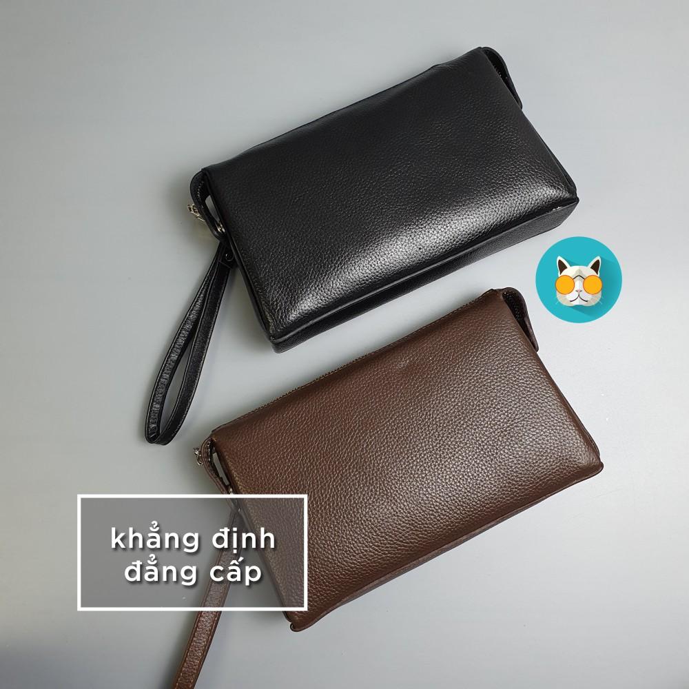Ví Da Clutch hộp nam da mill CL130  - 100% da bò thật