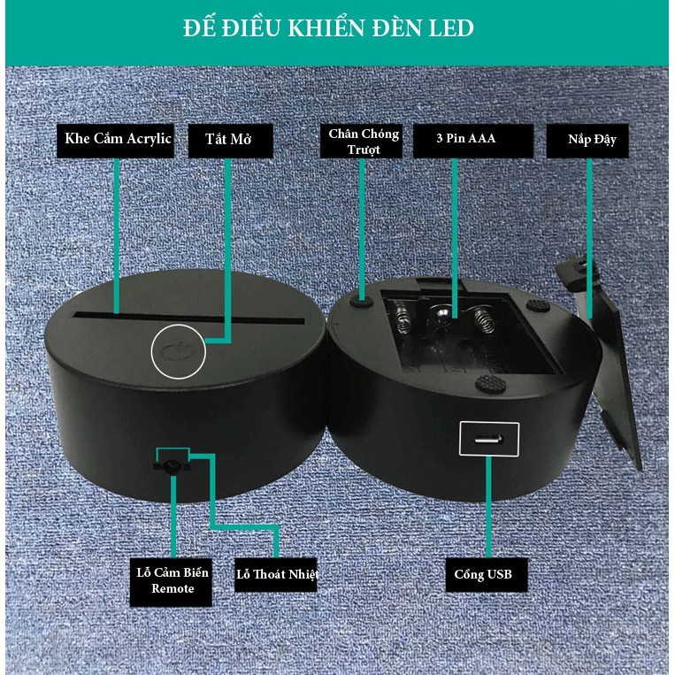 Đèn Led 3D trang trí để bàn làm quà tặng dịp lễ sinh nhật, lễ tình yêu