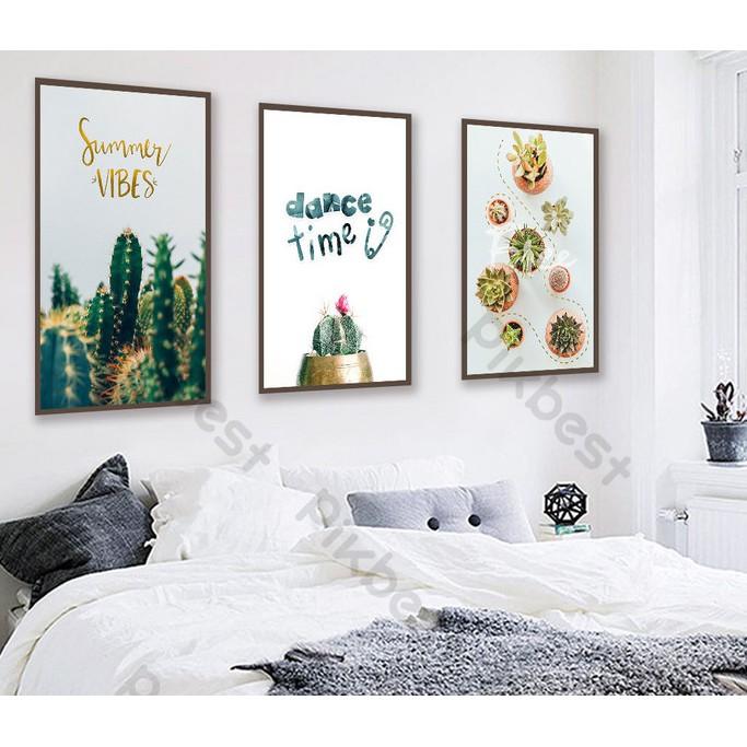 Tranh dán tường Combo 3 tranh dán tường phòng khách phòng ngủ hiện đại  MS725498