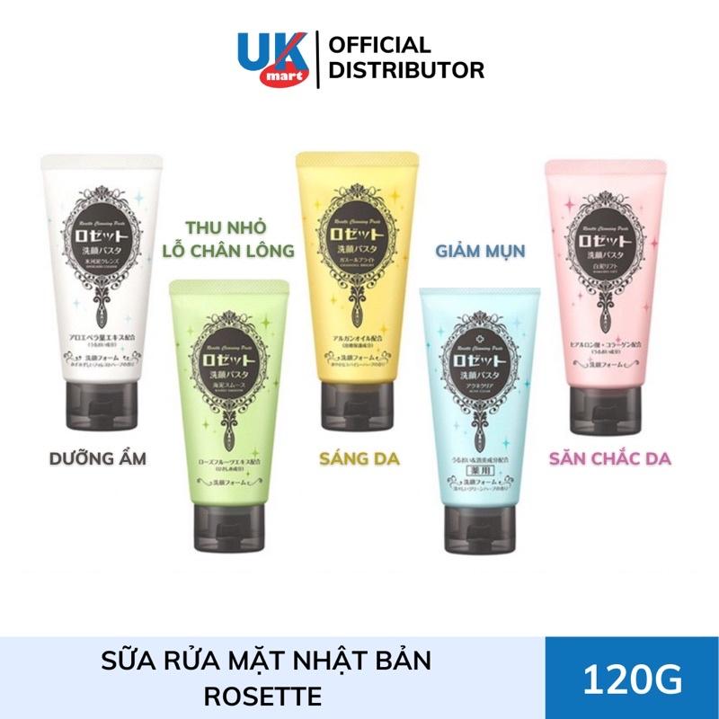 Sữa Rửa Mặt Rosette Nhật Bản Chính Hãng 120g Thu Nhỏ Lỗ Chân Lông Chống Lão Hóa Làm Sáng Da Dành Cho Da Mụn