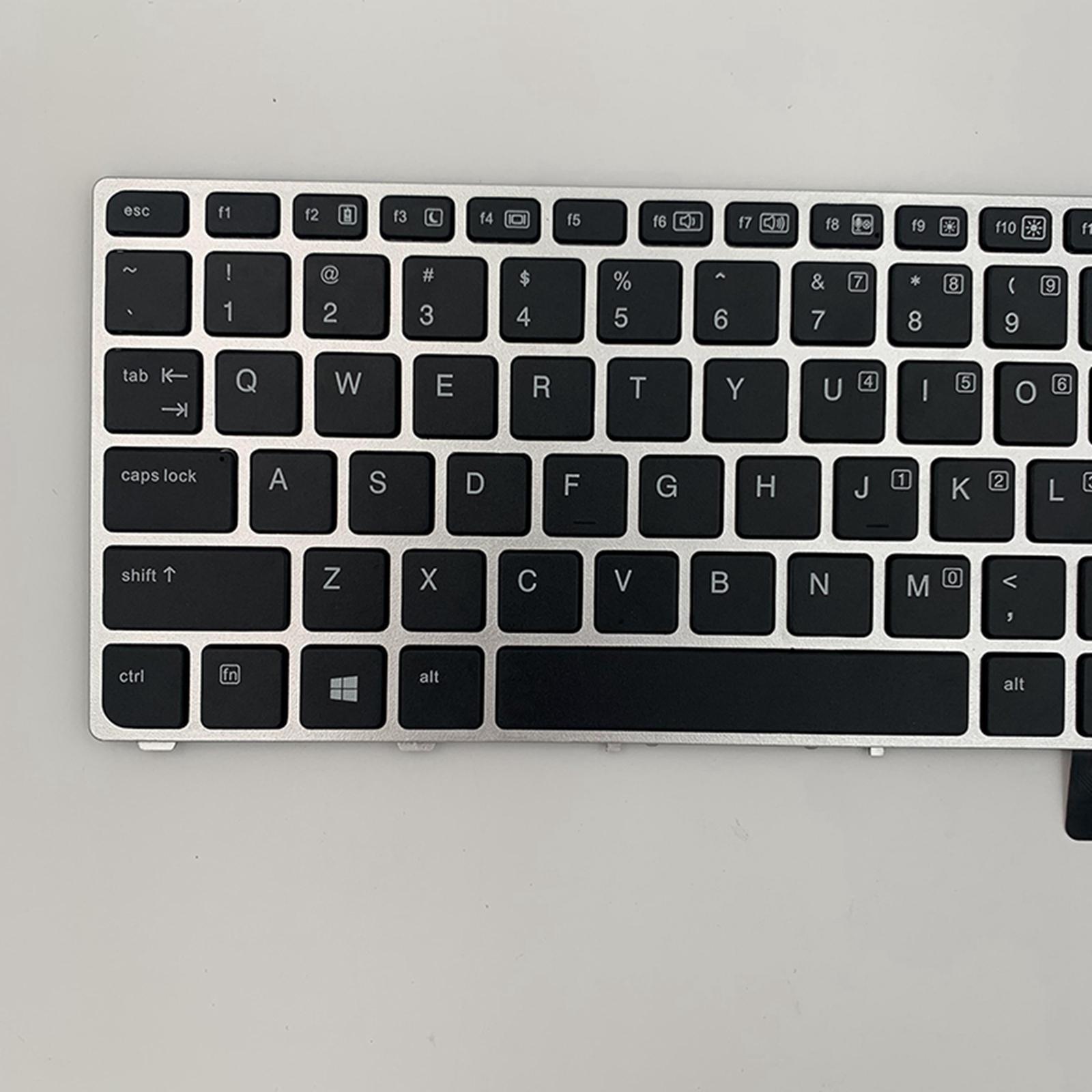 Laptop Replacement Keyboard, with Silver Frame US English for HP Elitebook Folio 9470M 9470 9480 9480M