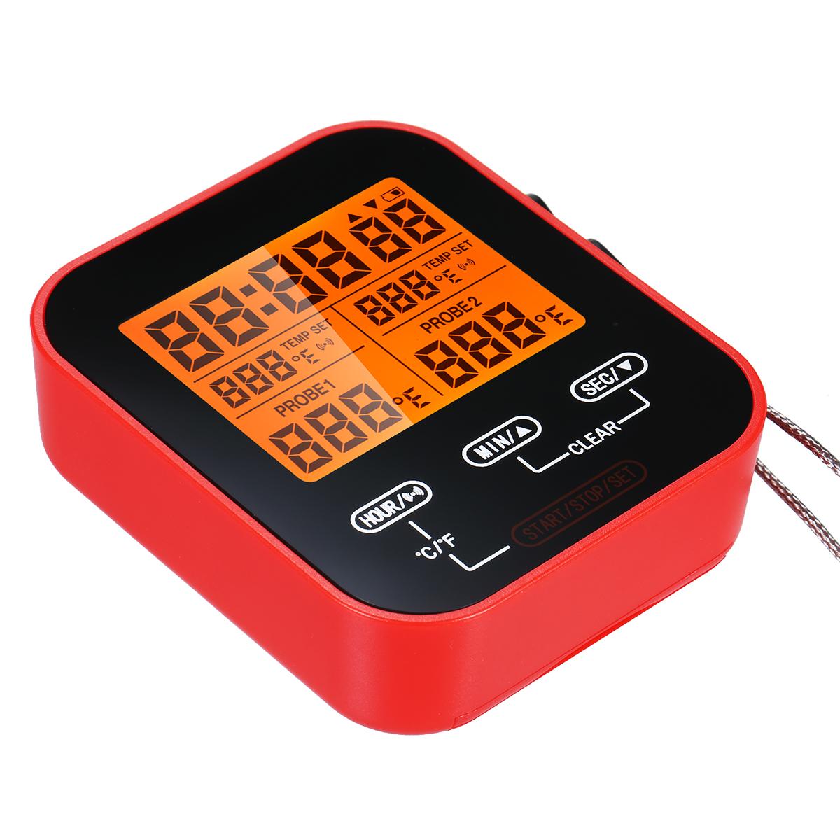 Digital Food Thermometer and Timer Wireless Meat Temperature Probe Thermomter Oven Thermometer for Grill Smoker Barbecue