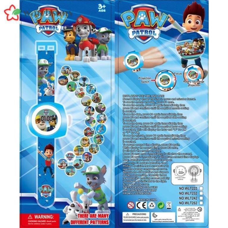 Paw Patrol Đồng Hồ Điện Tử Chiếu Hình Chú Chó Cứu Hộ Cho Bé