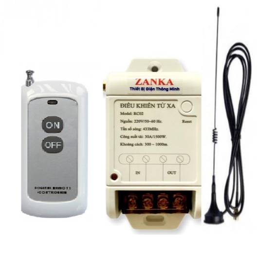 Công tắc điều khiển từ xa 200M~400M/30A/220V sóng RF433Mhz