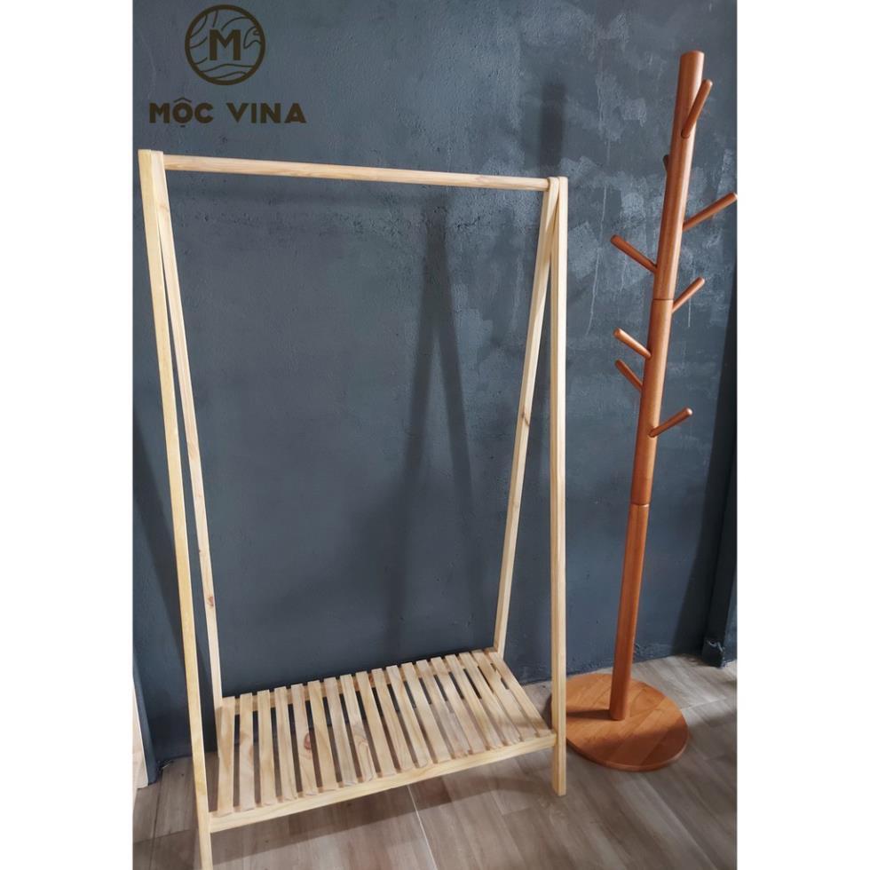 Móc treo cao su đế tròn Quần Áo Gỗ Phong Cách Hàn Quốc KT 175cm x 37cm x 37cm Mộc Vina