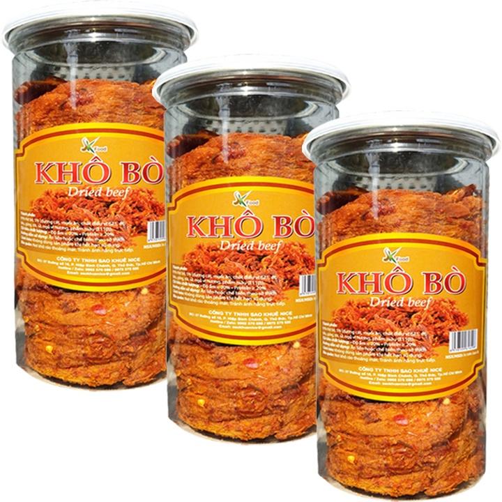 COMBO 3 HŨ KHÔ BÒ MỀM LOẠI SIÊU CAY HIỆU SK FOOD-MỖI HŨ 200G