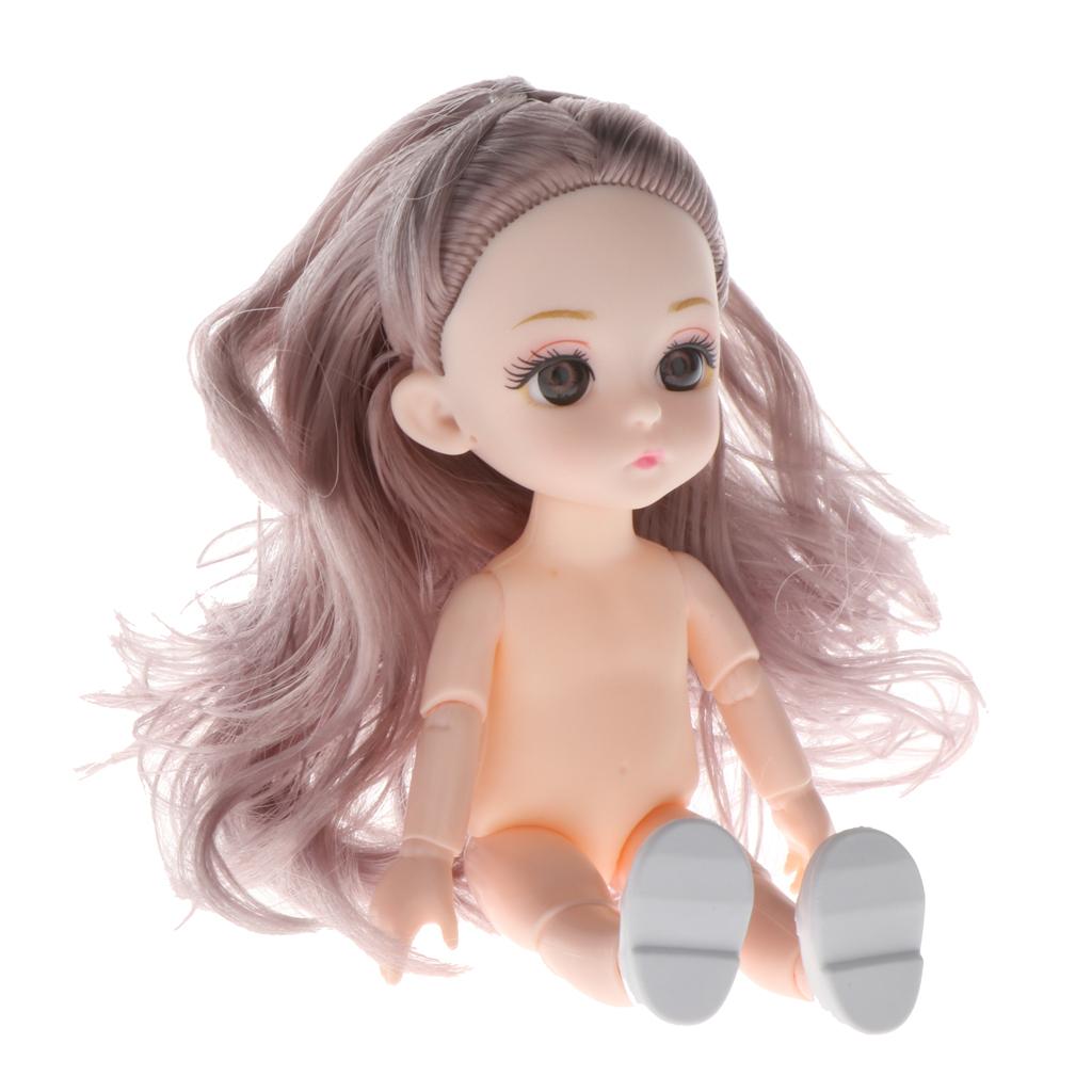 2Pcs 16cm  Doll Body DIY Parts White Skin 13 Joints Flexible Doll Toy