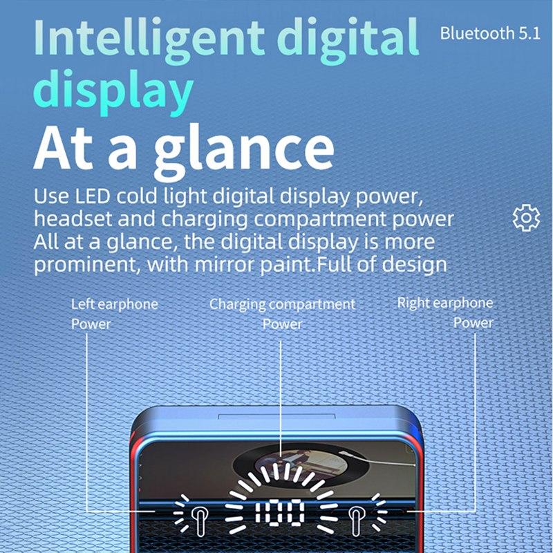 Bluetooth 5.1 Tai Nghe Không Dây Bluetooth Tai Nghe TWS Sạc Điện Thoại 2000 MAh-Tai Điều Khiển Cảm Ứng Tai Nghe Nhét Tai Tai Nghe Dành Cho Xiaomi