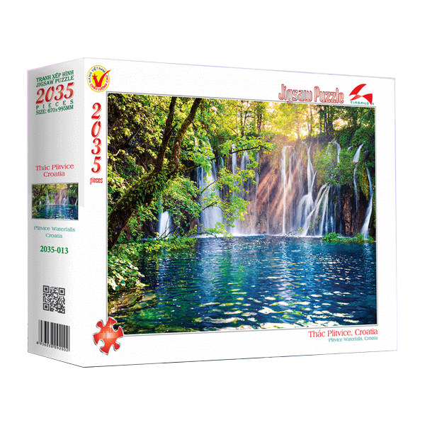 Tranh xếp Hình Tia Sáng Thác Nước Ở Plitvice Croatia (2035 Mảnh Ghép)