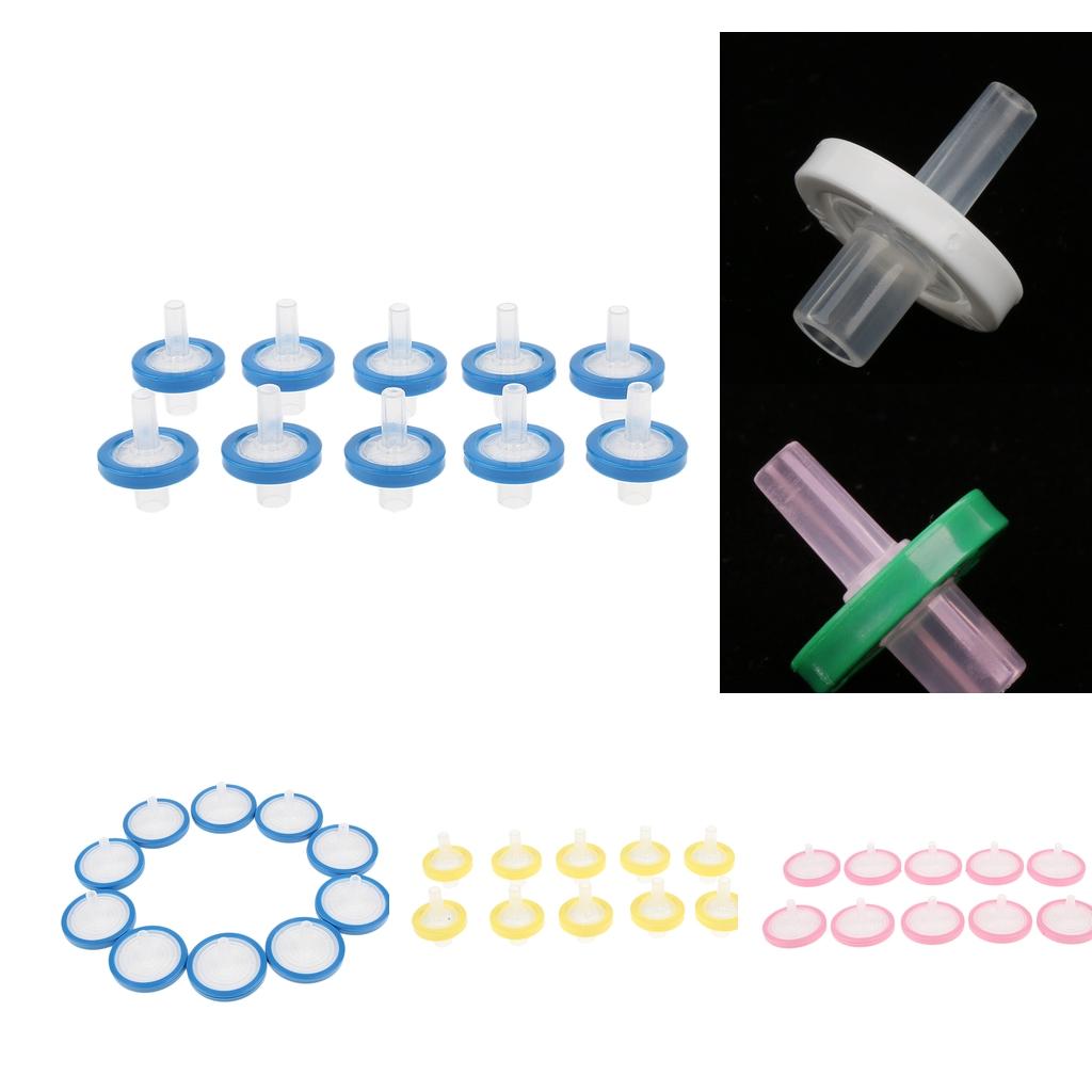 10pcs Needle Filter MCE Nylon 13mm 25mm 0.22um 0.45um  Clear Yelow Green Blue Pink