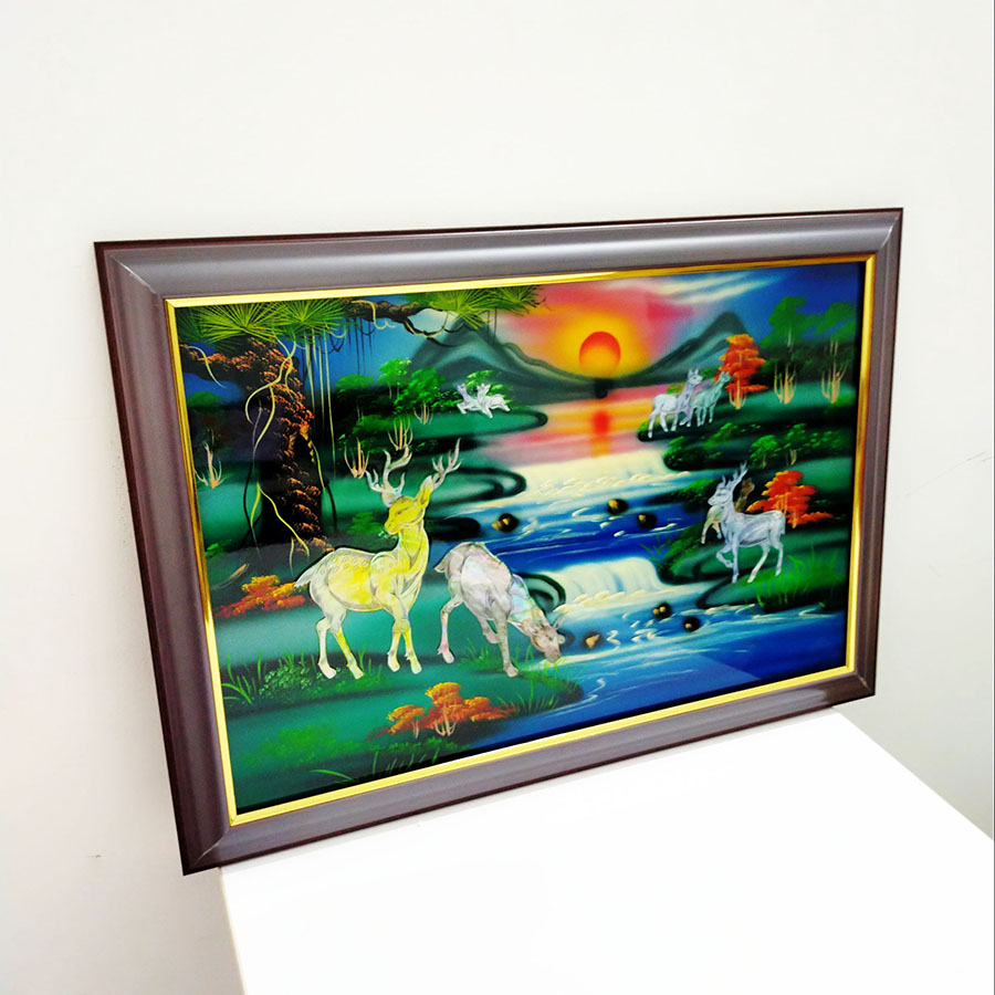 Tranh sơn mài  tranh phong thủy Tùng lộc SM00009 60x40cm