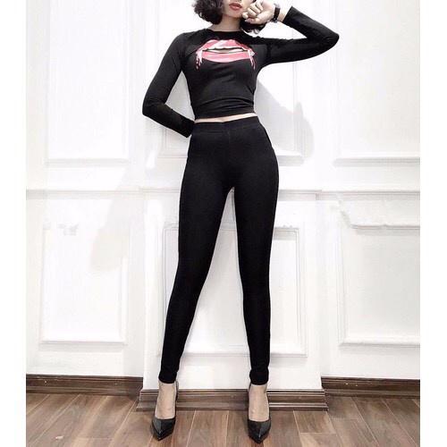 Quần Legging Nữ dài nâng mông chất tuyết mưa co giãn 4 chiều, vải đẹp dày, thoáng mát không xù lông