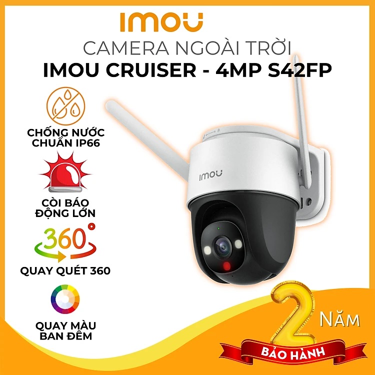 Camera Ip Wifi Imou Cruiser S42Fp 4Mp S22Fp Quay 360 Độ, Cruiser Se S41Fp 4M, S21Fp Có Màu Đêm - Hàng Chính Hãng - S42Fp 4Mp - Chỉ Có Camera