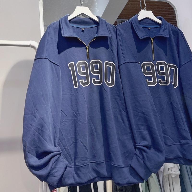 áo sweater có cổ 1998 màu xanh unisex ảnh thật SSSTore ( nam nữ mặc đều được