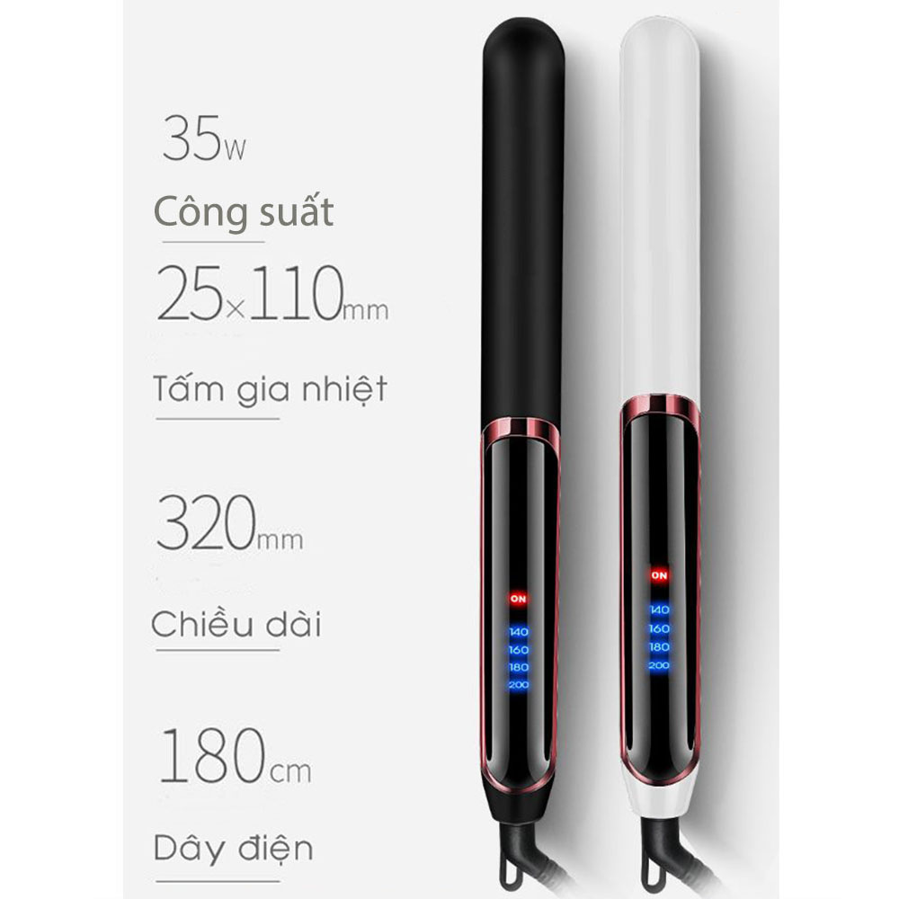 Máy Là, Ép, Uốn Tóc Cao Cấp TẶNG KÈM 02 Lược Chải Tóc Đa Năng 3 Trong 1 Cao Cấp Sang Trọng - Dùng Cho Salon Tóc & Tại Nhà – Chính Hãng VinBuy