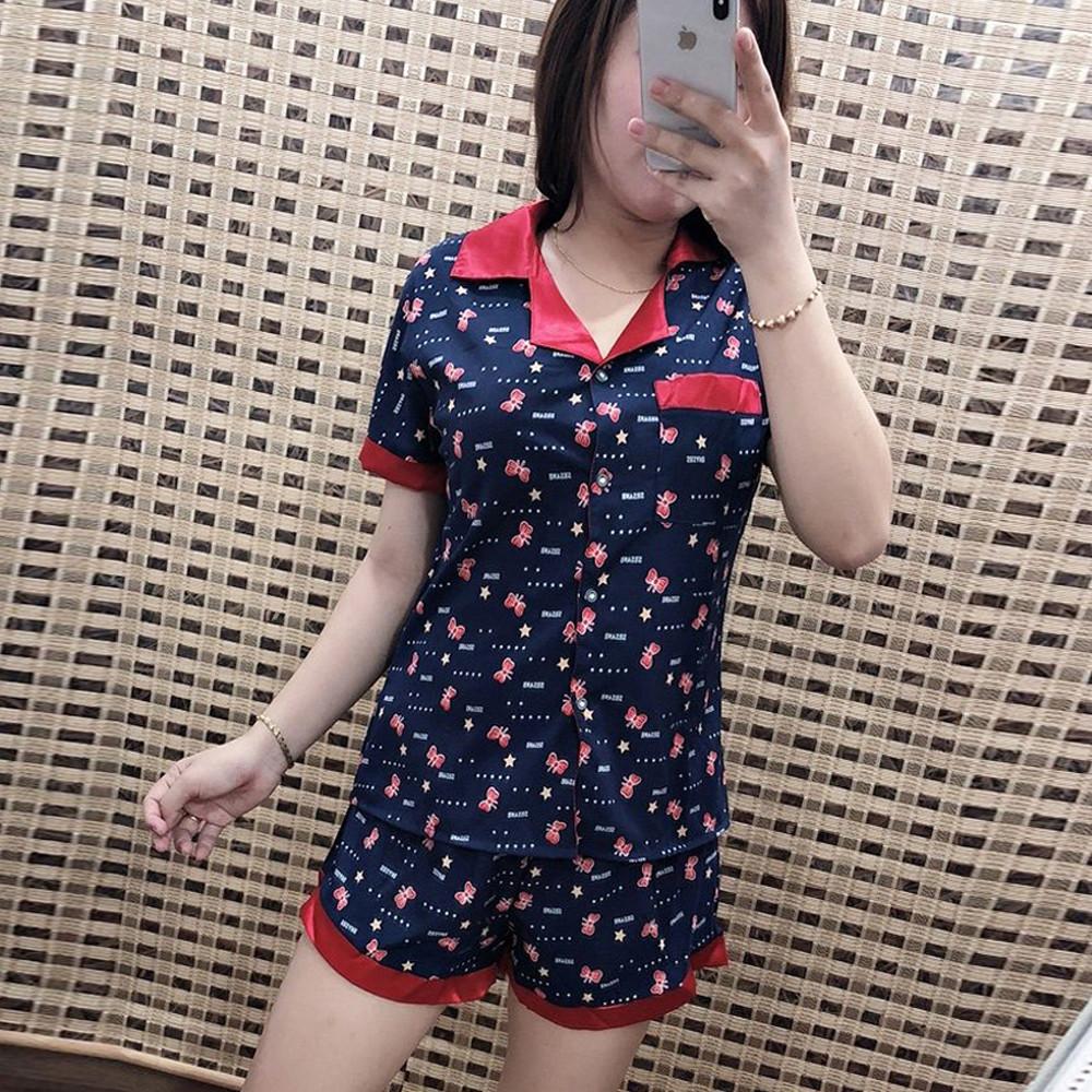 Đồ Bộ Mặc Nhà Lụa Satin Quần Ngắn