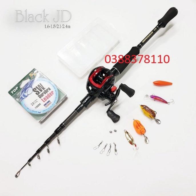 Sale to Combo Lure Ngang ,Bộ Cần Câu Lure Máy Ngang Rút Gọn 60cm Chất Liệu Carbon  - xả hàng tồn